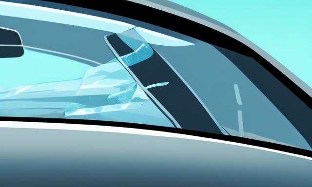 Illustratives Bild eines Autos mit einer korrekt angebrachten Vignette auf der Windschutzscheibe